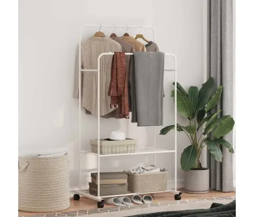 Apģērba Statīvs Vienkrāsains Balts Vidaxl