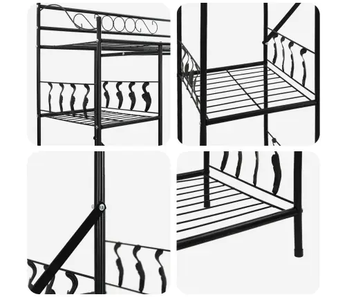 Atvērts Skapis Ar Plauktu Melna 100 X 43 X 188 Cm Tērauds Vidaxl