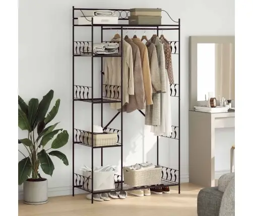 Atvērts Skapis Ar Plauktu Melna 100 X 43 X 188 Cm Tērauds Vidaxl