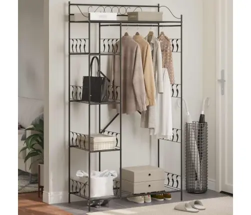 Atvērts Skapis Ar Plauktu Melna 100 X 43 X 188 Cm Tērauds Vidaxl