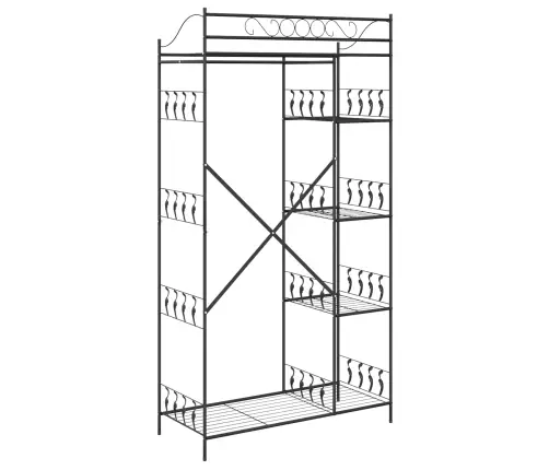 Atvērts Skapis Ar Plauktu Melna 100 X 43 X 188 Cm Tērauds Vidaxl