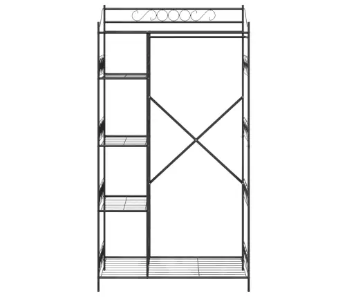 Atvērts Skapis Ar Plauktu Melna 100 X 43 X 188 Cm Tērauds Vidaxl
