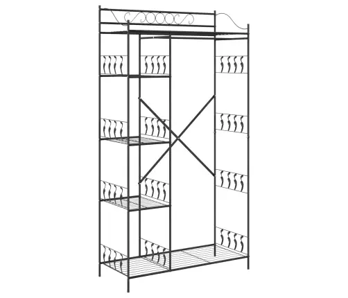 Atvērts Skapis Ar Plauktu Melna 100 X 43 X 188 Cm Tērauds Vidaxl