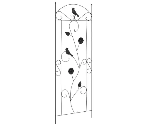 Dārza Žogs Režģa Raksts 3 Pcs Melna 112 X 40 Cm Tērauds Vidaxl