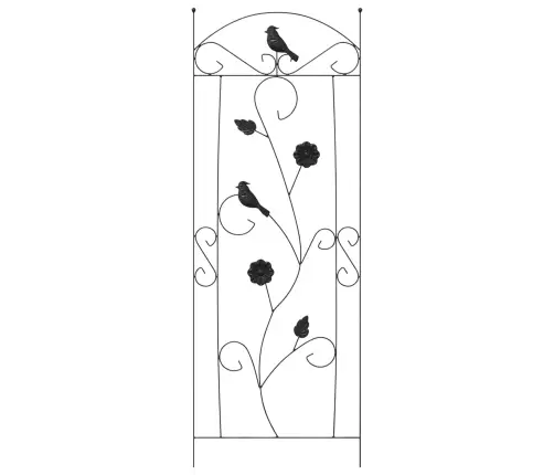 Dārza Žogs Režģa Raksts 3 Pcs Melna 112 X 40 Cm Tērauds Vidaxl