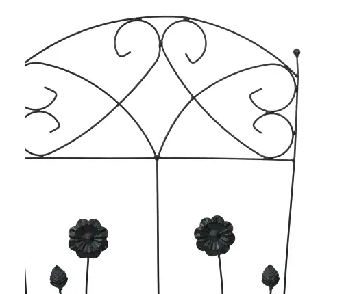 Dārza Žogs Režģa Raksts 3 Pcs Melna 112 X 40 Cm Tērauds Vidaxl