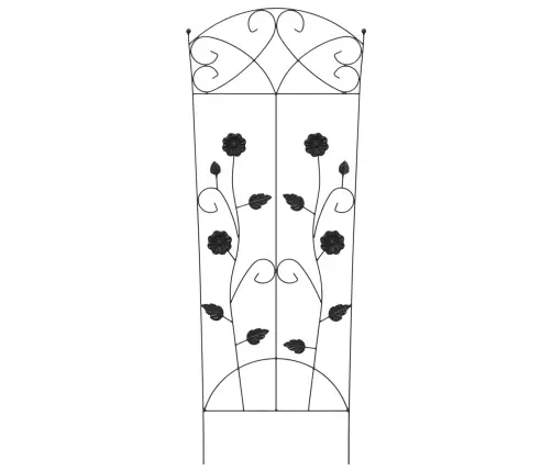 Dārza Žogs Režģa Raksts 3 Pcs Melna 112 X 40 Cm Tērauds Vidaxl