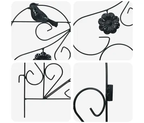 Dārza Žogs Režģa Raksts Melna Vidaxl