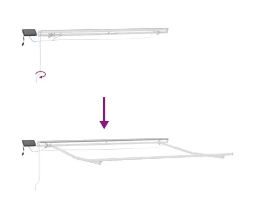 Izvelkams Jumtiņš Zila Un Balta 350 X 250 Cm Vidaxl