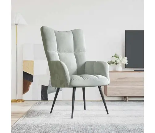 Lõõgastav Iste Helehall 70 X 61 X 96,5 Cm Samet