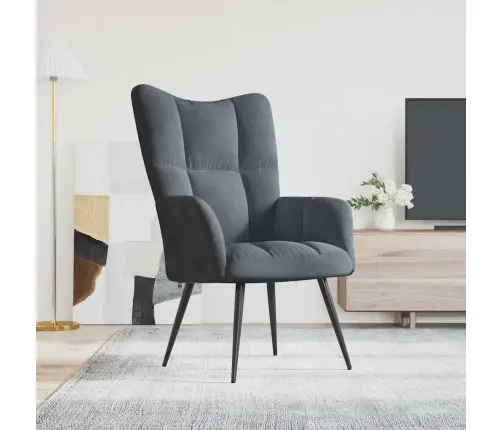 Relaksējošs Krēsls Tumši Pelēks 70 X 61 X 96,5 Cm Samts Vidaxl