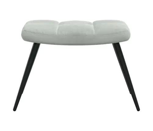 Atpūtas Krēsls Ar Pēdu Atbalstu 2 Pcs Gaiši Pelēks Samts Vidaxl