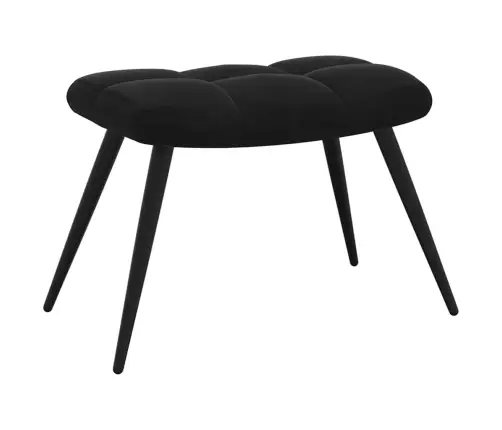 Atsipalaidavimo Kėdė Su Pufu 2 Pcs Juoda Aksomas