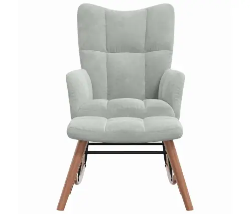 Šūpojošā Krēsla Ar Puporu Gaiši Pelēks 78 X 61 X 98 Cm Samts Vidaxl