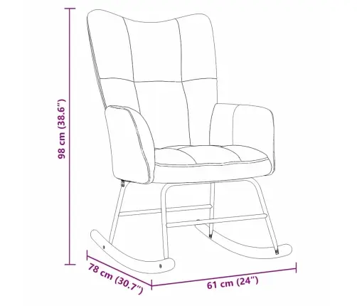 Šūpojošā Krēsla Ar Puporu 2 Pcs Tumši Pelēks Samts Vidaxl