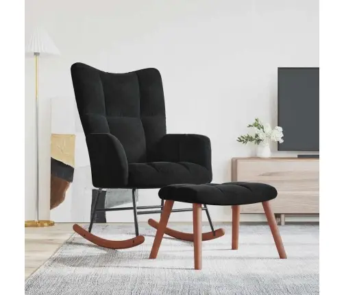 Kiiktool Koos Jalatoega 2 Pcs Must Samet