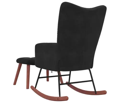 Kiiktool Koos Jalatoega 2 Pcs Must Samet