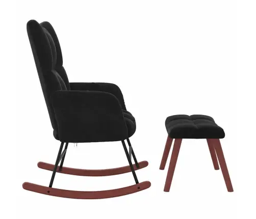 Kiiktool Koos Jalatoega 2 Pcs Must Samet