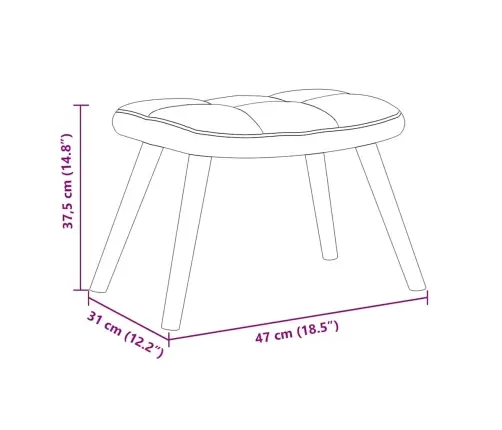 Kiiktool Koos Jalatoega 2 Pcs Must Samet