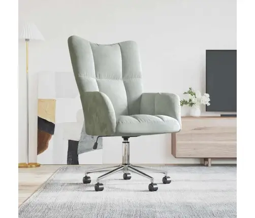 Atsipalaidavimo Kėdė Šviesiai Pilka 62 X 68,5 X 105 Cm Aksomas