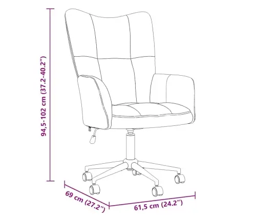Atsipalaidavimo Kėdė Šviesiai Pilka 62 X 68,5 X 105 Cm Aksomas