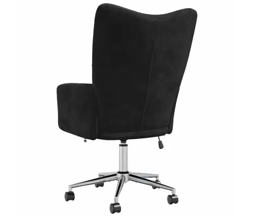 Atsipalaidavimo Kėdė Su Ratu Juoda 62 X 68,5 X 105 Cm Aksomas