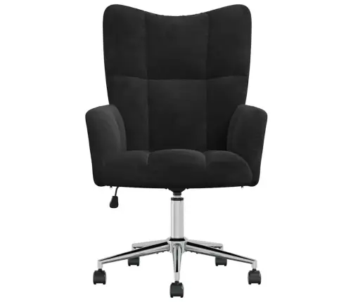 Atsipalaidavimo Kėdė Su Ratu Juoda 62 X 68,5 X 105 Cm Aksomas