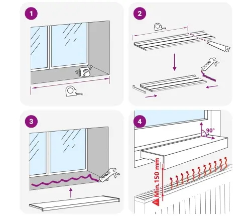 Logu Palodze Marmora Teksts -Enure 60 X 35 X 4,5 Cm Vidaxl