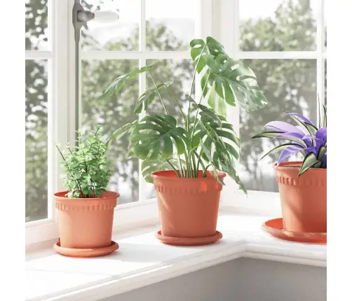 Taimepotid 6 Pcs Kohviroosa Ø 17 X 14 Cm Plastmass