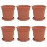Taimepotid 6 Pcs Kohviroosa Ø 17 X 14 Cm Plastmass