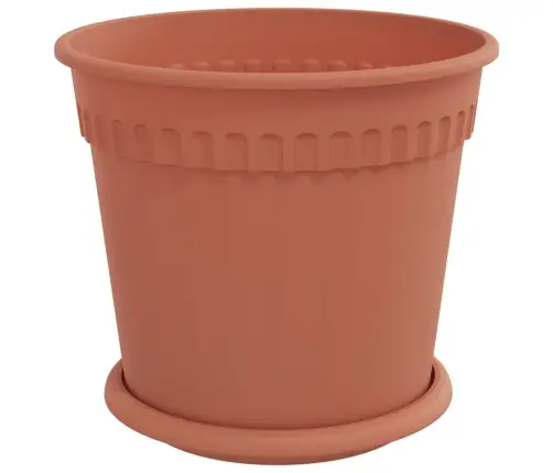 Augalų Vazonai 6 Pcs Raudona Plyta Ø 19 X 16 Cm Plastmasė