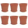 Augalų Vazonai 6 Pcs Raudona Plyta Ø 19 X 16 Cm Plastmasė