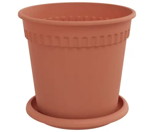 Augalų Vazonai 24 Pcs Raudona Plyta Ø 17 X 14 Cm Plastmasė