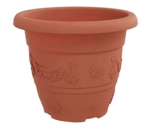 Augalų Vazonai 6 Pcs Raudona Plyta Ø 26 X 21.5 Cm Plastmasė