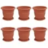 Augalų Vazonai 6 Pcs Raudona Plyta Ø 26 X 21.5 Cm Plastmasė