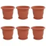 Augu Podi 6 Pcs Ķieģeļu Sarkans Ø 26 X 21.5 Cm Plastmasa Vidaxl