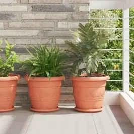 Taimepotid 24 Pcs Kohviroosa Ø 26 X 21.5 Cm Plastmass