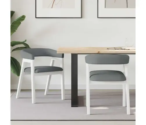 Söögitoa Toolid 2 Pcs Valge 54 X 57 X 73 Cm Tugev Kummipuust