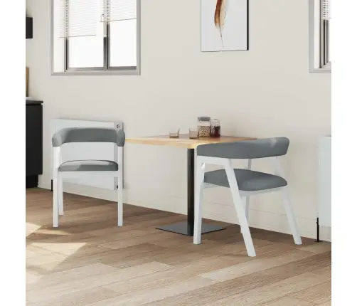 Söögitoa Toolid 2 Pcs Valge 54 X 57 X 73 Cm Tugev Kummipuust