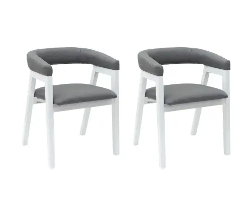 Söögitoa Toolid 2 Pcs Valge 54 X 57 X 73 Cm Tugev Kummipuust