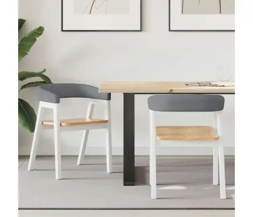 Söögitoa Toolid 2 Pcs Valge 54 X 57 X 73 Cm Tugev Kummipuust