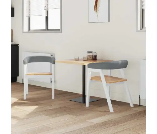 Söögitoa Toolid 2 Pcs Valge 54 X 57 X 73 Cm Tugev Kummipuust