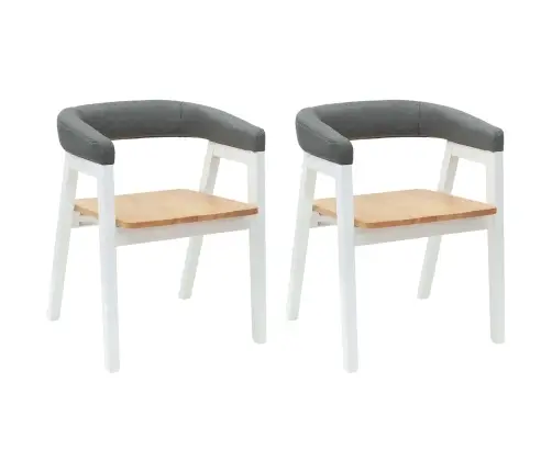 Söögitoa Toolid 2 Pcs Valge 54 X 57 X 73 Cm Tugev Kummipuust