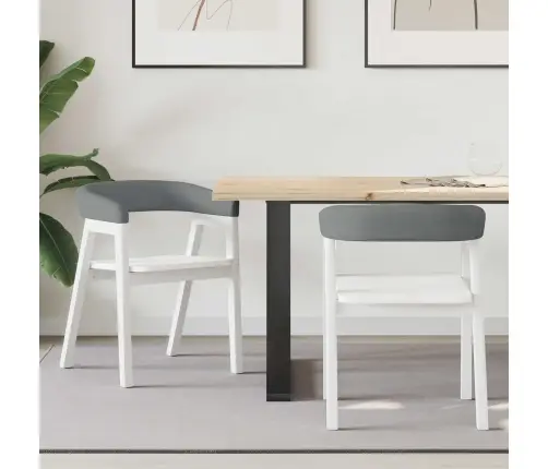 Söögitoa Toolid 2 Pcs Valge 54 X 57 X 73 Cm Tugev Kummipuust