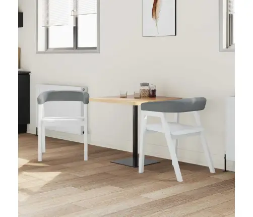 Söögitoa Toolid 2 Pcs Valge 54 X 57 X 73 Cm Tugev Kummipuust