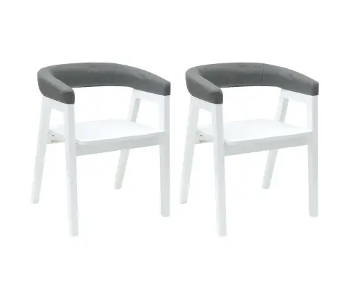 Söögitoa Toolid 2 Pcs Valge 54 X 57 X 73 Cm Tugev Kummipuust