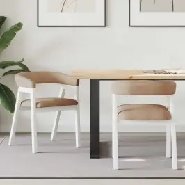 Söögitoa Toolid 2 Pcs Valge 54 X 57 X 73 Cm Tugev Kummipuust Söögitoa Toolid 2 Pcs Valge 54 X 57 X 73 Cm Tugev Kummipuust