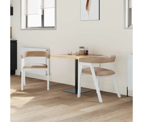 Söögitoa Toolid 2 Pcs Valge 54 X 57 X 73 Cm Tugev Kummipuust