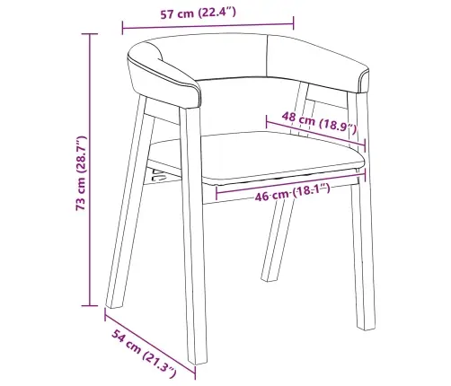 Söögitoa Toolid 2 Pcs Valge 54 X 57 X 73 Cm Tugev Kummipuust