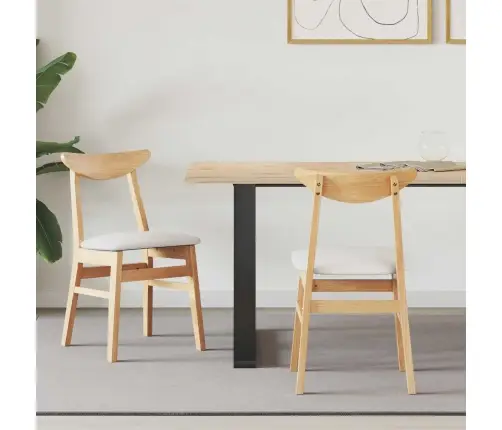 Valgomojo Kėdės 2 Pcs Natūrali 42 X 47.5 X 81 Cm